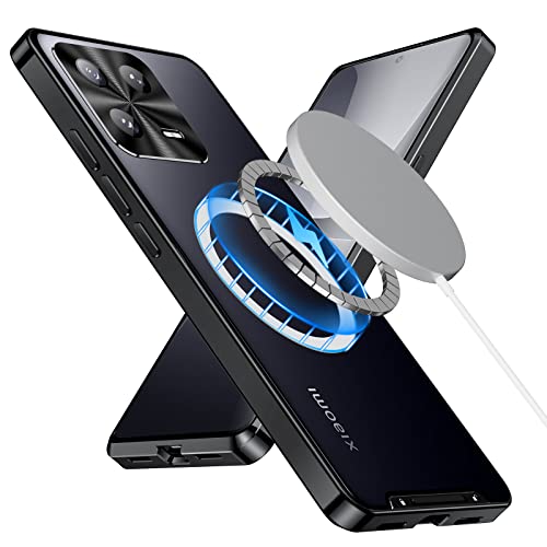 HERCN Metall Handyhülle für Xiaomi 13 6.36", Slim Metall Stoßstange Handyhülle Schutzhülle Backcover Kompatibel mit Magnetische Mag-Safe Case - (Schwarz) von XMTON