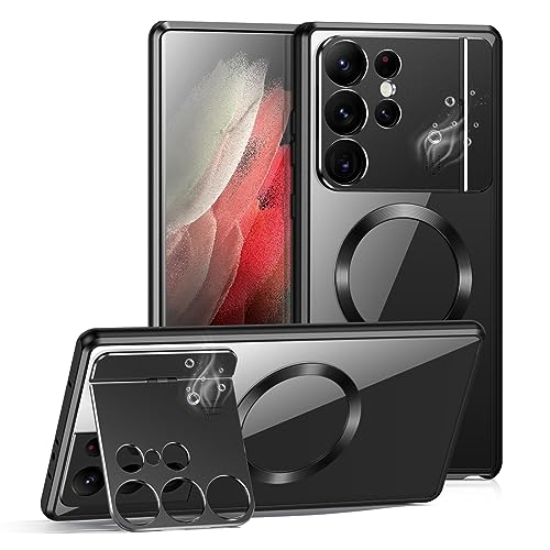 XMTON Magnetic case for Samsung Galaxy S21 Ultra 5G case, Compatible with MagSafe, Built-In Camera Guard Kickstand and Aromatherapy Tablets, Metal Frame Shockproof Ultra Slim Cover, Black XMTON Magnetic case for Samsung Galaxy S21 Ultra 5G case, Compatible with MagSafe, Built-In Camera Guard Kickstand and Aromatherapy Tablets, Metal Frame Shockproof Ultra Slim Cover, Black von XMTON