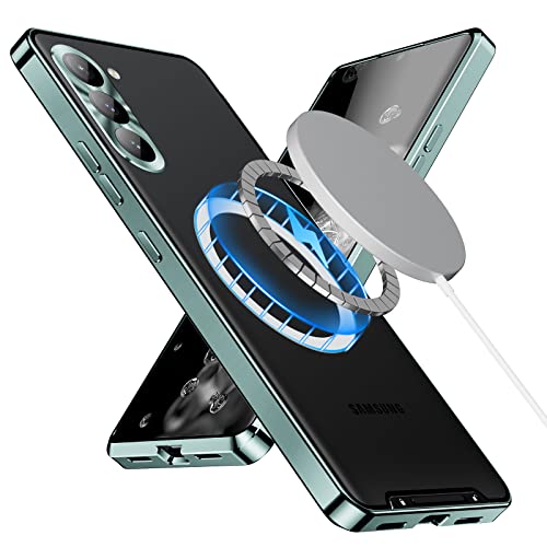 XMTON Metall Handyhülle für Samsung Galaxy S23 FE 6.4", Slim Metall Stoßstange Handyhülle Schutzhülle Backcover Kompatibel mit Magsafe Case - (Grün) von XMTON