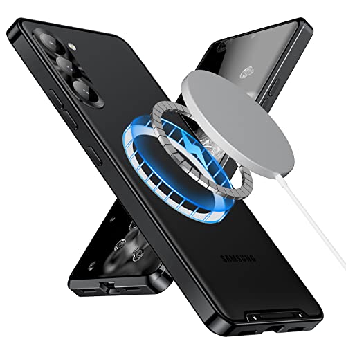 XMTON Metall Handyhülle für Samsung Galaxy S24+ / S24 Plus 6.7", Slim Metall Stoßstange Handyhülle Schutzhülle Backcover Kompatibel mit Magsafe Case - (Schwarz) von XMTON