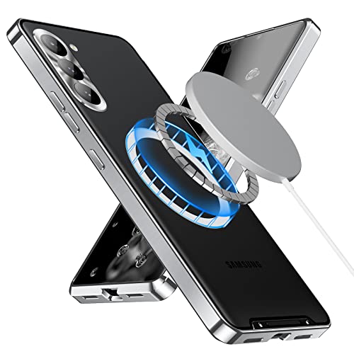 XMTON Metall Handyhülle für Samsung Galaxy S24+ / S24 Plus 6.7", Slim Metall Stoßstange Handyhülle Schutzhülle Backcover Kompatibel mit Magsafe Case - (Silber) von XMTON