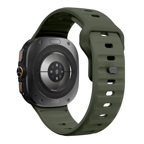Kompatibel mit Samsung Galaxy Ultra 47mm Uhrenarmbänder Ersatz Galaxy Watch Strap Einstellbare Silikon Sport Bands für Mann Frauen (Armeegrün) von XMUXI