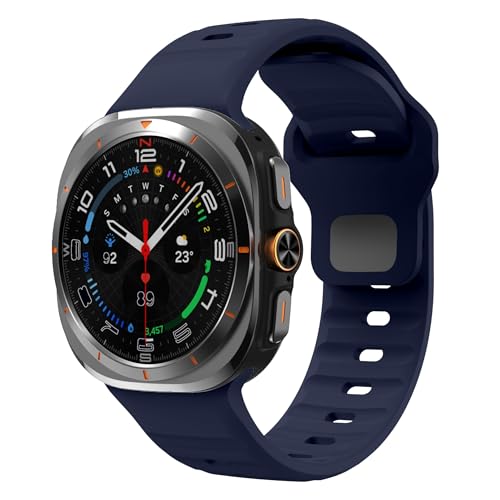 Kompatibel mit Samsung Galaxy Ultra 47mm Uhrenarmbänder Ersatz Galaxy Watch Strap Einstellbare Silikon Sport Bands für Mann Frauen (Dunkelblau) von XMUXI