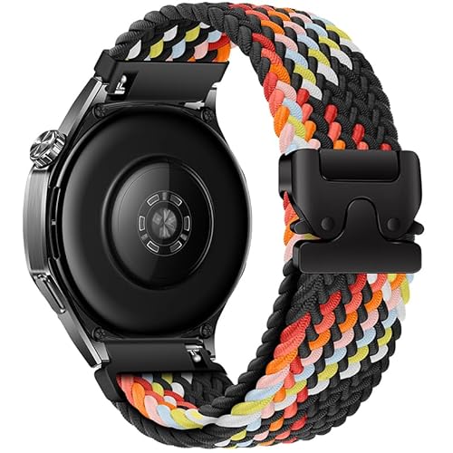 XMUXI Geflochtene Armband Kompatibel mit Garmi Venu 3/Venu 2/Vivoactive 4/Forerunner 265/255 Schnellverschluss Armband für Huawei Watch GT5/GT4/GT3 46mm 22mm Nylon Uhrenarmband (Schwarzer Regenbogen) XMUXI Geflochtene Armband Kompatibel mit Garmi Venu 3/Venu 2/Vivoactive 4/Forerunner 265/255 Schnellverschluss Armband für Huawei Watch GT5/GT4/GT3 46mm 22mm Nylon Uhrenarmband (Schwarzer Regenbogen) von XMUXI
