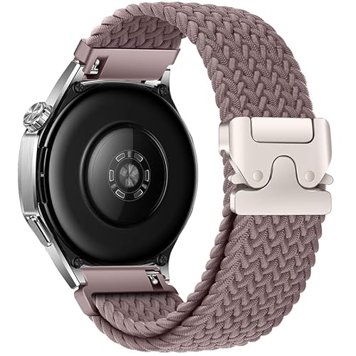XMUXI Geflochtenes Armband Kompatibel mit Garmi Venu 3/Venu 2/Vivoactive 4/Forerunner 265/255 Schnellverschluss Armband für Huawei Watch GT5/GT4/GT3 46mm 22mm Nylon Uhrenarmband (Rauchiges Violett) von XMUXI