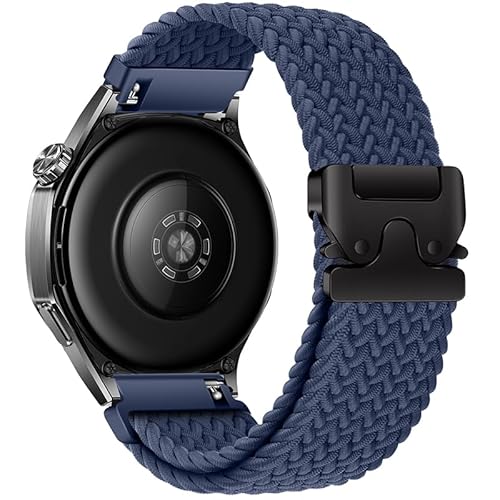 XMUXI Geflochtenes Armband Kompatibel mit Garmi Venu 3/Venu 2/Vivoactive 4/Forerunner 265/255 Schnellverschluss Armband für Huawei Watch GT5/GT4/GT3 46mm 22mm Nylon Uhrenarmband (Sturmblau) von XMUXI