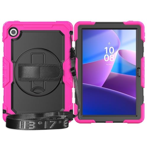 Tablet-Reise Compatible with Lenovo Tab 10.1"（TB-311XU）/ K10C TB-311FU Heavy Duty Shockproof TPU Case,Protective Cover W Screen Protector 380 Swivel Kickstand+Hand Strap+Shoulder Strap Tablet-Schutz(R von XNCVBD