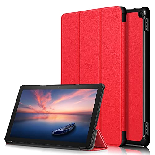 Tablet-Reise Hülle Compatible with Kindle Fire HD10 /HD10 Plus (2021), dreifach faltbare Smart-Tablet-Hülle, ultradünne, leichte Schutzhülle mit Standfunktion, Hart-PC-Rückschale, Folio-Hülle, automat von XNCVBD