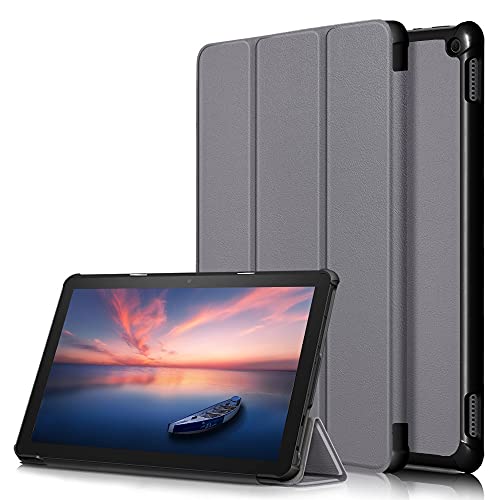 Tablet-Reise Hülle Compatible with Kindle Fire HD10 /HD10 Plus (2021), dreifach faltbare Smart-Tablet-Hülle, ultradünne, leichte Schutzhülle mit Standfunktion, Hart-PC-Rückschale, Folio-Hülle, automat von XNCVBD