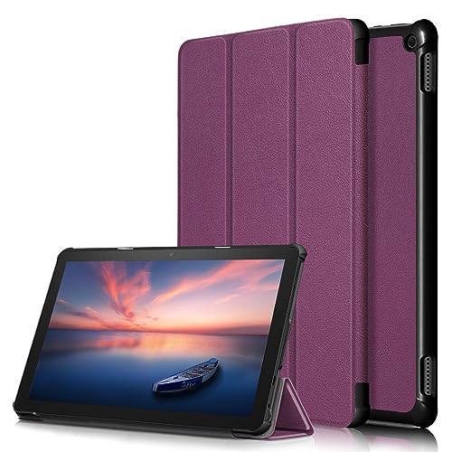 Tablet-Reise Hülle Compatible with Kindle Fire HD10 /HD10 Plus (2021), dreifach faltbare Smart-Tablet-Hülle, ultradünne, leichte Schutzhülle mit Standfunktion, Hart-PC-Rückschale, Folio-Hülle, automat von XNCVBD