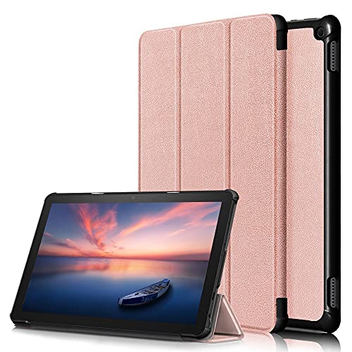 Tablet-Reise Hülle Compatible with Kindle Fire HD10 /HD10 Plus (2021), dreifach faltbare Smart-Tablet-Hülle, ultradünne, leichte Schutzhülle mit Standfunktion, Hart-PC-Rückschale, Folio-Hülle, automat von XNCVBD