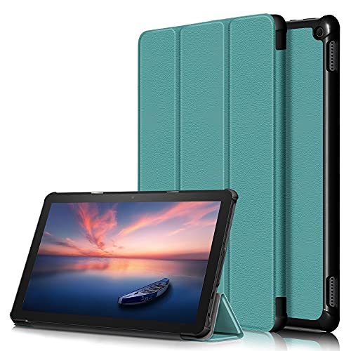 Tablet-Reise Hülle Compatible with Kindle Fire HD10 /HD10 Plus (2021), dreifach faltbare Smart-Tablet-Hülle, ultradünne, leichte Schutzhülle mit Standfunktion, Hart-PC-Rückschale, Folio-Hülle, automat von XNCVBD