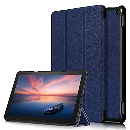 Tablet-Reise Hülle Compatible with Kindle Fire HD10 /HD10 Plus (2021), dreifach faltbare Smart-Tablet-Hülle, ultradünne, leichte Schutzhülle mit Standfunktion, Hart-PC-Rückschale, Folio-Hülle, automat von XNCVBD