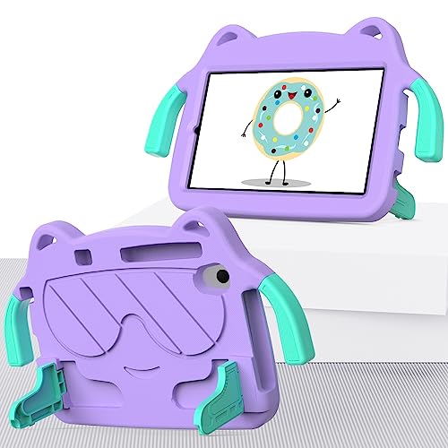 Tablet-Reise Kinder-Cover, kompatibel mit Lenovo Tab M8 (2. Generation) TB-8505F/8505X/8705F, stoßfest, mit Griff und Ständer, schützende, leichte Eva-Hülle Tablet-Schutz(Purper) von XNCVBD