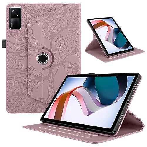 Tablet-Reise Kompatibel Mit Xiaomi Redmi Pad 10,61 Zoll Veröffentlicht 2022 Tablet-Hülle 360 ​​Grad Drehbarer Ständer Faltbare Tablet-Hülle Tree of Life Geprägte Schale Tablet-Schutz(Rose Gold) von XNCVBD