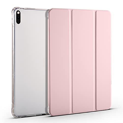 Tablet-Reise Kompatibel mit Huawei Matepad Pro 10.8 (Version 2021/2019), schlanke, leichte Schutzhülle, Smart Cover, stoßfeste Abdeckung mit transparenter Rückschale mit Stifthalter Tablet-Schutz(Pink von XNCVBD