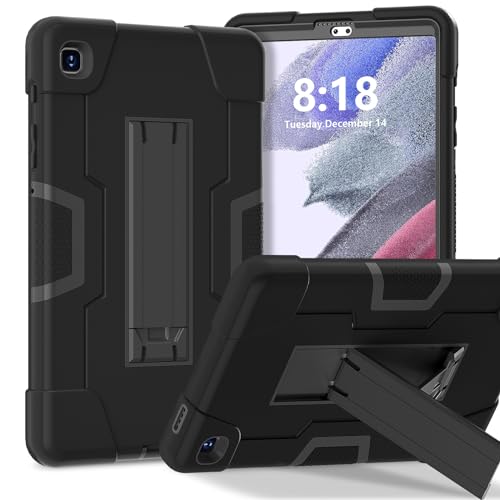Tablet-Reise Kompatibel mit Samsung Galaxy Tab A7 Lite 8,7 Zoll 2021 (SM-T225/T220), Tablet-Silikonhülle mit Ständer, robuste, stoßfeste Schale, robuste Schutzhülle Tablet-Schutz(Black) von XNCVBD