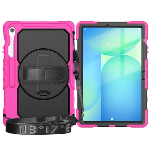 Tablet-Reise Kompatibel mit Samsung Galaxy Tab S10 FE+/S10 FE Plus 13,1 Zoll SM-X620/X626B, Hülle mit Displayschutzfolie, Ständer, stoßfest, robuste Hülle, 360° drehbar, Handschlaufe und Schultergurt Tablet-Reise Kompatibel mit Samsung Galaxy Tab S10 FE+/S10 FE Plus 13,1 Zoll SM-X620/X626B, Hülle mit Displayschutzfolie, Ständer, stoßfest, robuste Hülle, 360° drehbar, Handschlaufe und Schultergurt von XNCVBD