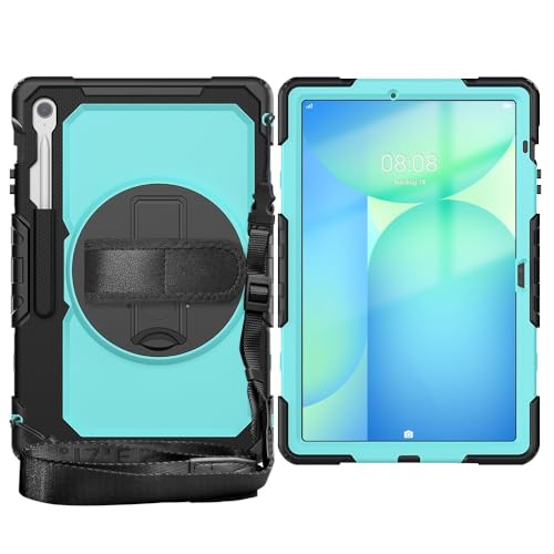 Tablet-Reise Kompatibel mit Samsung Galaxy Tab S10 FE+ 13,1 Zoll SM-X620/X626B, robuste, stoßfeste TPU-Hülle, Schutzhülle mit Displayschutzfolie, 380°-Schwenkständer + Handschlaufe + Schultergurt Tabl Tablet-Reise Kompatibel mit Samsung Galaxy Tab S10 FE+ 13,1 Zoll SM-X620/X626B, robuste, stoßfeste TPU-Hülle, Schutzhülle mit Displayschutzfolie, 380°-Schwenkständer + Handschlaufe + Schultergurt Tabl von XNCVBD