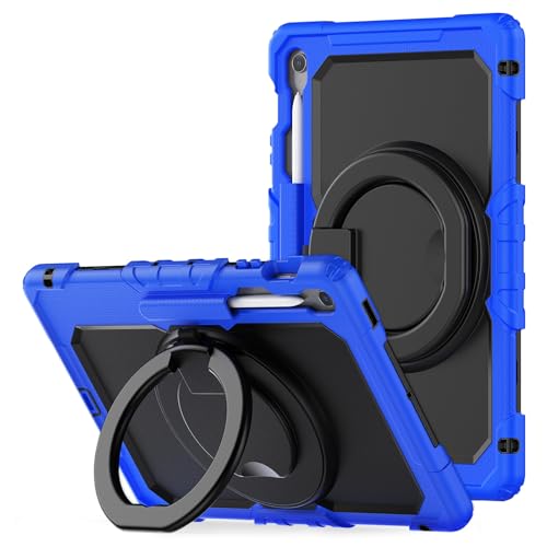Tablet-Reise Kompatibel mit Samsung Galaxy Tab S10 FE+ Plus 13,1 Zoll (Modell SM-X620/X626) Hülle mit Stifthalter + Displayschutz, robuste Rundum-Schutzhülle mit drehbarem Griff, Silikonhülle Tablet-S von XNCVBD