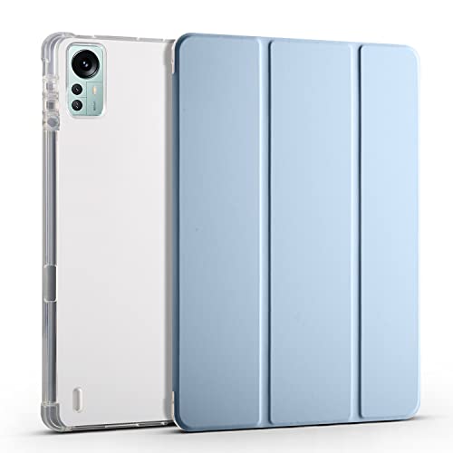 Tablet-Reise Kompatibel mit Xiaomi Pad 5 Pro 12,4 Zoll 2022 Hülle, schlanke, leichte Schutzhülle, Smart Cover, stoßfeste Abdeckung mit transparenter Rückschale mit Stifthalter Tablet-Schutz(Light blue Tablet-Reise Kompatibel mit Xiaomi Pad 5 Pro 12,4 Zoll 2022 Hülle, schlanke, leichte Schutzhülle, Smart Cover, stoßfeste Abdeckung mit transparenter Rückschale mit Stifthalter Tablet-Schutz(Light blue von XNCVBD