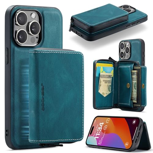 Telefonmode Brieftaschenhülle mit Kartenhalter Compatible with iPhone 15 Pro Max, magnetische 2-IN-1-Abnehmbare Lederhülle, Brieftaschenhülle mit Reißverschluss, stoßfeste Hülle Compatible with iPhone Telefonmode Brieftaschenhülle mit Kartenhalter Compatible with iPhone 15 Pro Max, magnetische 2-IN-1-Abnehmbare Lederhülle, Brieftaschenhülle mit Reißverschluss, stoßfeste Hülle Compatible with iPhone von XNCVBD