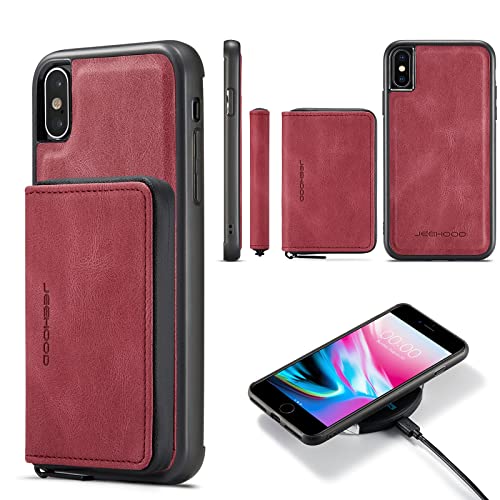 Telefonmode Brieftaschenhülle mit Kartenhalter Compatible with iPhone XS Max, magnetische abnehmbare 2-in-1-Hülle aus Leder, Brieftaschenhülle mit Reißverschluss, stoßfeste Abdeckung Compatible with i Telefonmode Brieftaschenhülle mit Kartenhalter Compatible with iPhone XS Max, magnetische abnehmbare 2-in-1-Hülle aus Leder, Brieftaschenhülle mit Reißverschluss, stoßfeste Abdeckung Compatible with i von XNCVBD