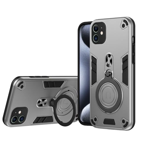 Telefonmode Kompatibel mit iPhone 11 Hülle, stoßfest, magnetischer Ständer, harte Hülle, stoßfest, staubdicht, sturzsicher, Militärqualität, Schutzhülle, kompatibel mit iPhone 11 Telefonschutz(Silver) Telefonmode Kompatibel mit iPhone 11 Hülle, stoßfest, magnetischer Ständer, harte Hülle, stoßfest, staubdicht, sturzsicher, Militärqualität, Schutzhülle, kompatibel mit iPhone 11 Telefonschutz(Silver) von XNCVBD