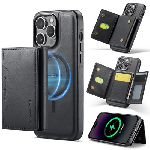 Telefonmode Kompatibel mit iPhone 13 Pro Max Hülle, Brieftasche mit Kreditkartenhalter, magnetische, abnehmbare Brieftaschenhülle [kompatibel mit und RFID-Blockierung], dreifach gefaltete Brieftasche von XNCVBD