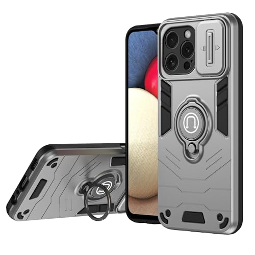 Telefonmode Kompatibel mit iPhone 15 Pro Hülle mit Ständer und Schiebekameraabdeckung, stoßfeste Hülle in Militärqualität, robuste Schutzhülle, kompatibel mit iPhone 15 Pro Telefon Telefonschutz(Silve Telefonmode Kompatibel mit iPhone 15 Pro Hülle mit Ständer und Schiebekameraabdeckung, stoßfeste Hülle in Militärqualität, robuste Schutzhülle, kompatibel mit iPhone 15 Pro Telefon Telefonschutz(Silve von XNCVBD