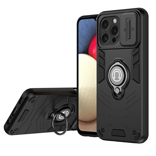 Telefonmode Kompatibel mit iPhone 15 Pro Hülle mit Ständer und Schiebekameraabdeckung, stoßfeste Hülle in Militärqualität, robuste Schutzhülle, kompatibel mit iPhone 15 Pro Telefon Telefonschutz(Black Telefonmode Kompatibel mit iPhone 15 Pro Hülle mit Ständer und Schiebekameraabdeckung, stoßfeste Hülle in Militärqualität, robuste Schutzhülle, kompatibel mit iPhone 15 Pro Telefon Telefonschutz(Black von XNCVBD