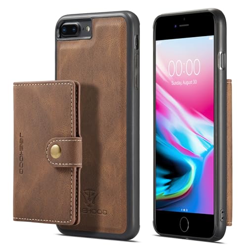 Telefonmode Kompatibel mit iPhone 8 Plus-Hülle im Wallet-Stil mit Kreditkartenhalter, abnehmbare magnetische Lederhülle, stoßfeste Schutzhülle mit Ständer Compatible with iPhone 8 Plus mit kabellosem Telefonmode Kompatibel mit iPhone 8 Plus-Hülle im Wallet-Stil mit Kreditkartenhalter, abnehmbare magnetische Lederhülle, stoßfeste Schutzhülle mit Ständer Compatible with iPhone 8 Plus mit kabellosem von XNCVBD