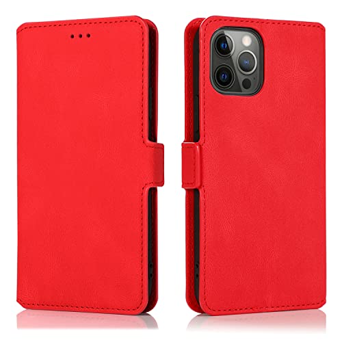 XNTBX Lederhülle für iPhone 12mini stoßfeste Lederhülle (C259) (Rot) von XNTBX