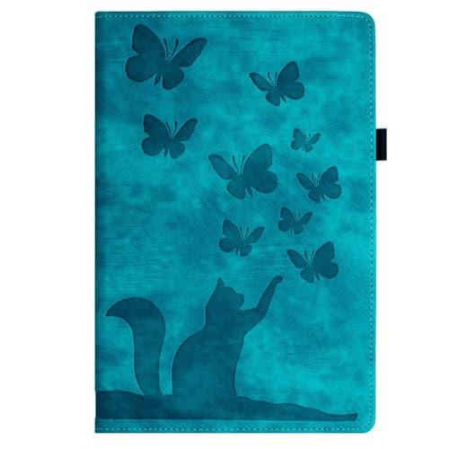 Kompatibel mit Lenovo Tab M10 3. Generation 10,1 Zoll TB328FU /TB328XU (2022) geprägter Klappständer Schutzhülle Flip Case Stoßfest PU-Leder Kartensteckplatz Tablet Shell ZY (Blau) von XNYTYKDT