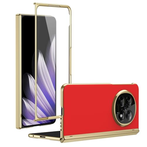 Kompatibel mit Oppo Find N5 2025 Schutzhülle mit Displayschutzfolie, Scharnierhülle, Fallschutz, kratzfest und stoßdämpfend, schlankes Design, mattiert, Rot Kompatibel mit Oppo Find N5 2025 Schutzhülle mit Displayschutzfolie, Scharnierhülle, Fallschutz, kratzfest und stoßdämpfend, schlankes Design, mattiert, Rot von XNYTYKDT