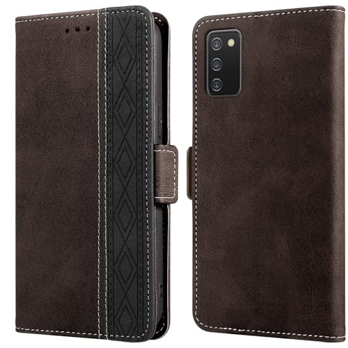 Kompatibel mit Samsung Galaxy AO3s, Klapphülle, Brieftaschen-Stil, Holster, Handyhülle, multifunktionale Magnetschnalle, Handy-Holster, kompatibel mit Samsung Galaxy AO3s ZY (Kaffee) von XNYTYKDT