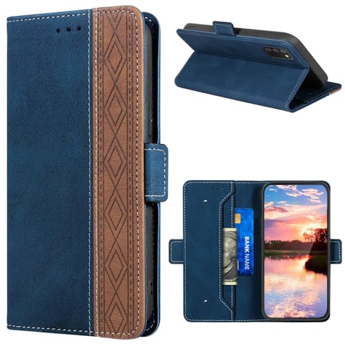 Kompatibel mit Samsung Galaxy AO3s Hülle Flip Wallet Style Holster Halter Handyhülle Multifunktionale Magnetschnalle Handy Holster Kompatibel mit Samsung Galaxy AO3s ZY (Blau) von XNYTYKDT