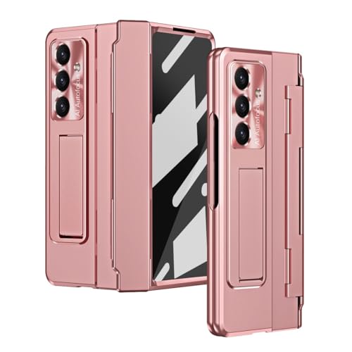 Kompatibel mit Samsung Galaxy Z Fold 7 Hülle, integrierter Displayschutz und Scharnierschutz, Ständer, stoßfeste Ganzkörper-Handyhülle für Z Fold 7 zy (Rosa) von XNYTYKDT