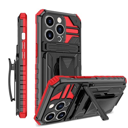 Kompatibel mit Xiaomi Poco X3/X3 NFC/X3 Pro Hülle mit 360° drehbarem Gürtelclip-Holster, militärischer Schutz, strapazierfähig, stoßfest, mit Ständer, Rot Kompatibel mit Xiaomi Poco X3/X3 NFC/X3 Pro Hülle mit 360° drehbarem Gürtelclip-Holster, militärischer Schutz, strapazierfähig, stoßfest, mit Ständer, Rot von XNYTYKDT