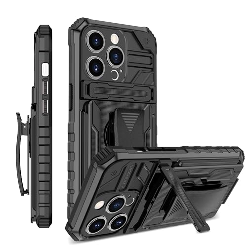 Kompatibel mit iPhone 12 Pro Max 6,7 Hülle mit 360° drehbarem Gürtelclip-Holster, militärischer Schutz, strapazierfähig, stoßfest, mit Ständer, ZY (Schwarz) von XNYTYKDT