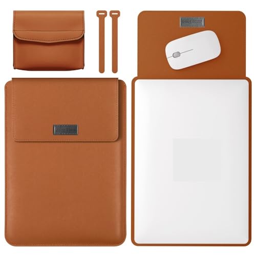 Laptop-Schutzhülle, kompatibel mit MacBook 12 Zoll, 11 Zoll, 12 Zoll, kompatibel mit MacBook Air 27,9 cm (11 Zoll), Modell A1370 A1465-Mac Air 29,5 cm (11 Zoll), Leder mit kleiner Tasche, Braun von XNYTYKDT