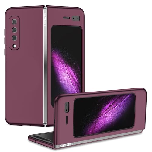Schlanke Schutzhülle, kompatibel mit Samsung Galaxy Z Fold 1, robuste, stoßfeste Handy-Schutzhülle, ZY (Weinrot) von XNYTYKDT