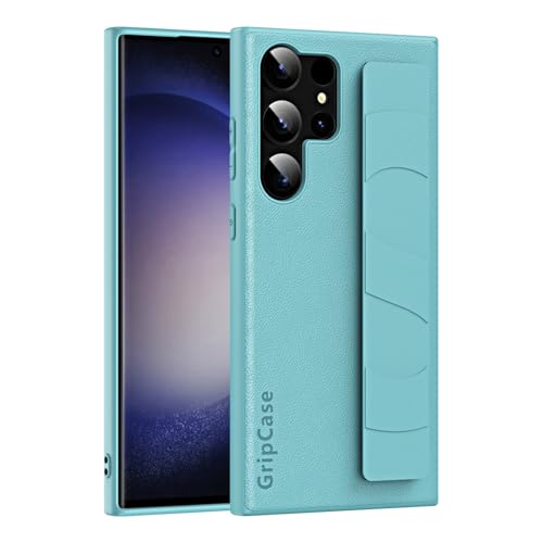 Schlanke Schutzhülle für Samsung Galaxy S24 Ultra, mit verstellbarer Handschlaufe und leichtem Design, luxuriöse, stoßfeste Schutzhülle, weiches Armband, ZY (Blau1) von XNYTYKDT