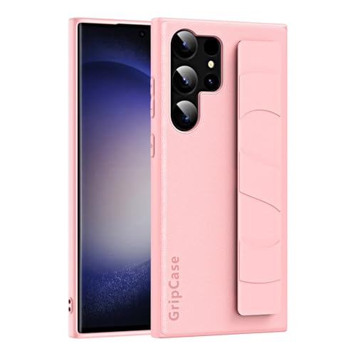 Schlanke Schutzhülle für Samsung Galaxy S24 Ultra, mit verstellbarer Handschlaufe und leichtem Design, luxuriöse, stoßfeste Schutzhülle, weiches Armband, ZY (Rosa) von XNYTYKDT