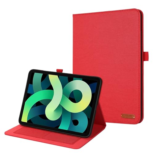 Schlanke Schutzhülle kompatibel mit iPad 10. Generation 2022 10,9 Zoll – ultradünne Klappschutzhülle mit Standfunktion mit automatischer Wake/Sleep-Funktion, weiche TPU-Rückseite, ZY (rot) von XNYTYKDT