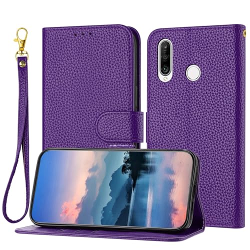 Schutzhülle für Huawei P30 Lite/Nova 4e/Honor 20S/Honor 20 Lite, kompatibel mit Damen und Herren, Klapp-Lederhülle mit Kartenhalter, stoßfestes TPU, Lila Schutzhülle für Huawei P30 Lite/Nova 4e/Honor 20S/Honor 20 Lite, kompatibel mit Damen und Herren, Klapp-Lederhülle mit Kartenhalter, stoßfestes TPU, Lila von XNYTYKDT