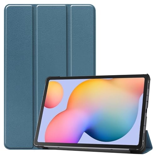 Schutzhülle für Samsung Galaxy Tab S6 Lite 10,4 Zoll (SM-P610/615), leicht, dreifach faltbar, Polycarbonat, harte Rückseite, dreifach faltbar, automatische Aufwachfunktion, Sleep-ZY, Dunkelgrün von XNYTYKDT