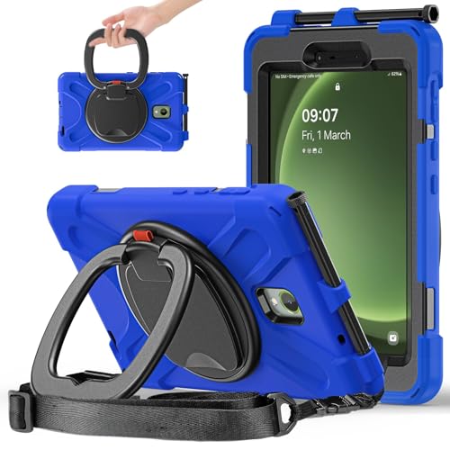 Schutzhülle kompatibel mit Samsung Galaxy Tab Active 3 20,3 cm (8 Zoll) 2020 T570/T575/T575N, robustes TPU, stoßfest, für Kinder, 360 Grad drehbar, Multifunktions-Griff und Schultergurt, robuste von XNYTYKDT