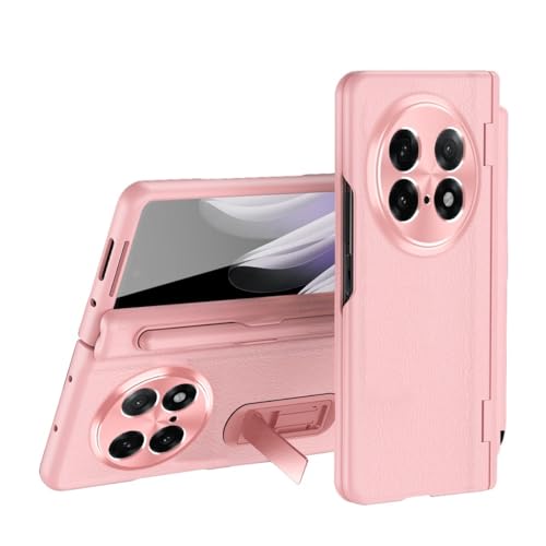 Schutzhülle mit Scharnier kompatibel mit OPPO Find N5 mit S-Stift, Leder-Klapphülle stoßfest, harte Ganzkörper-Schutzhülle mit Displayschutzfolie und Ständer, yz (Rosa) von XNYTYKDT