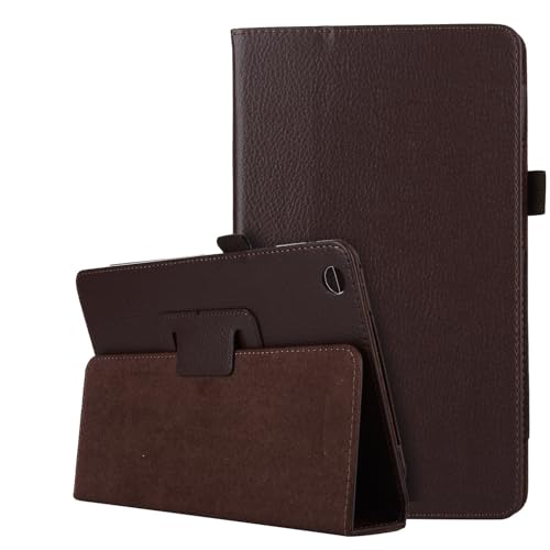 Tablet-Schutzhülle aus strukturiertem Leder, kompatibel mit Huawei Mediapad T3 8 Zoll (20,3 cm), schmal, klappbar, mit Ständer, Folio-Schutz, stoßfest, mit Halterung, ZY (Braun) von XNYTYKDT